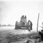 German T-34 tank in winter camouflage