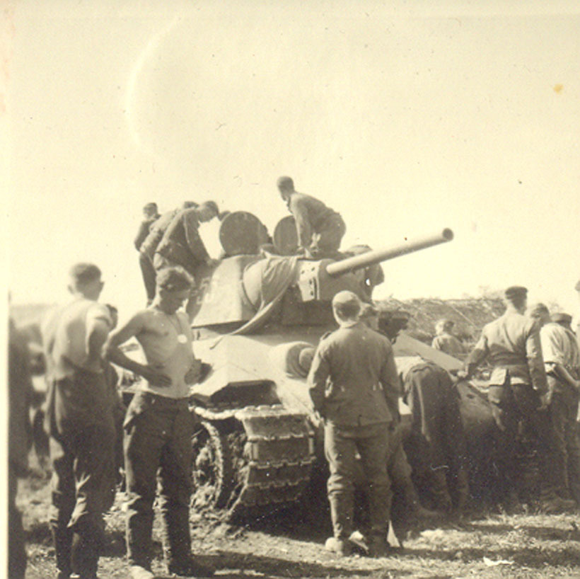 Captured T-34 tank coded 55