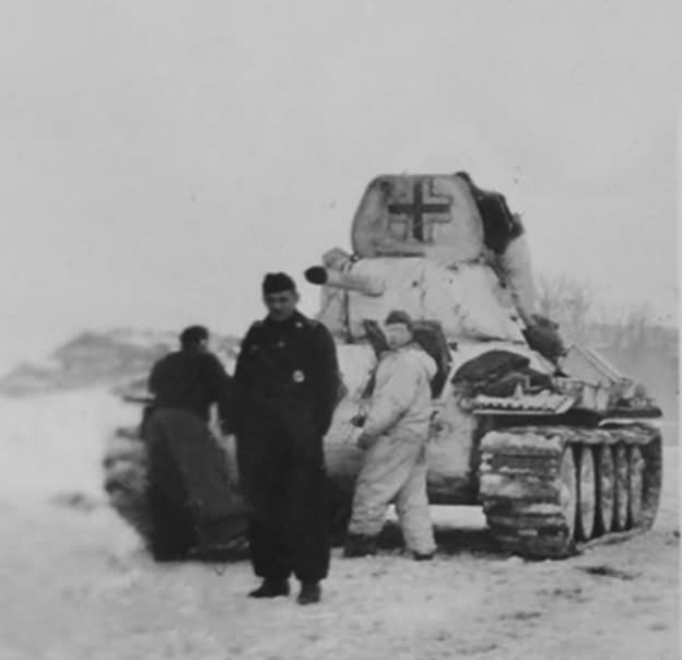 T-34 tank early in German Wehrmacht Service – winter