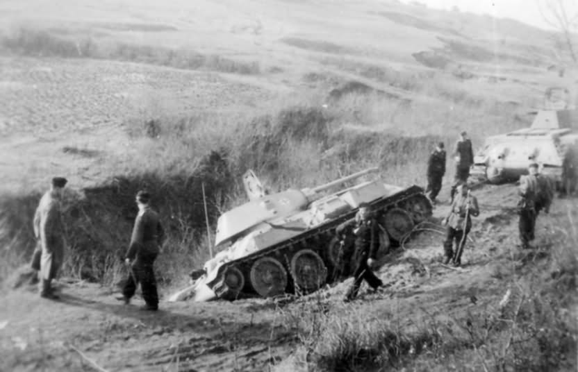 Abandoned T-34 tanks