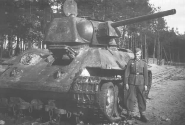 Abandoned T-34 tank