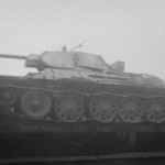 German T-34 76 on railroad car