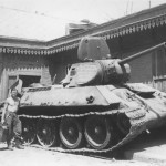 Soviet T-34 tank after capture by German forces, 1941-42