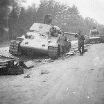 abandoned T-34 and KV-1 tanks