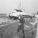 burned out soviet tank T-34/76 mod 1940