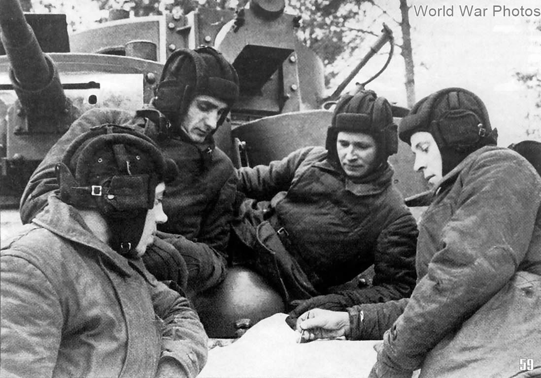 A crew of T-35 on maneuvers, 14th Armored Brigade, Kiev Military District, Autumn 1939