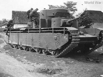Abandoned T-35 of the 67th Tank Regiment