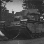 Tank T-35 abandoned by its crew due to a malfunction